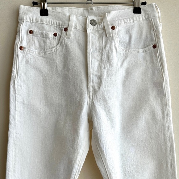Levi’s 501 Women’s White Skinny Jeans, Button Fly Pants, Size Small - Picture 2 of 16